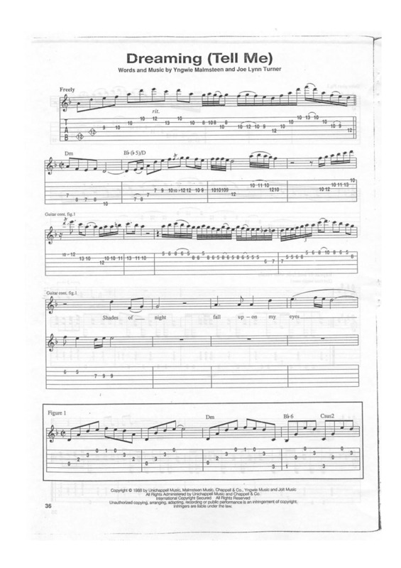Partitura da música Dreaming (Tell Me)