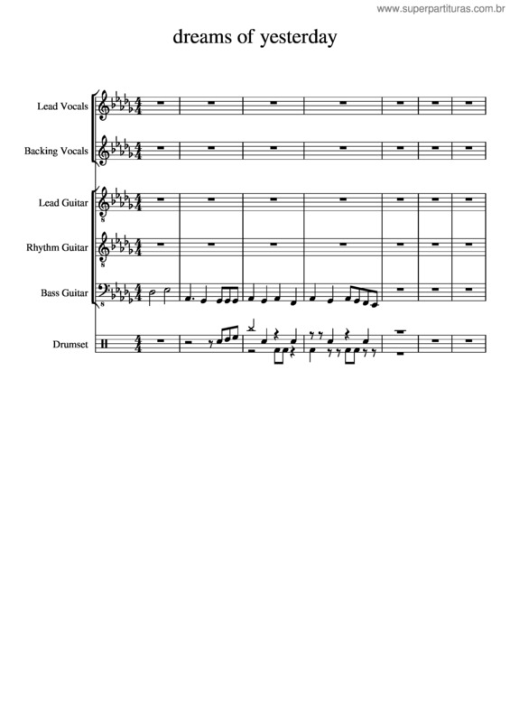 Partitura da música Dreams Of Yesterday
