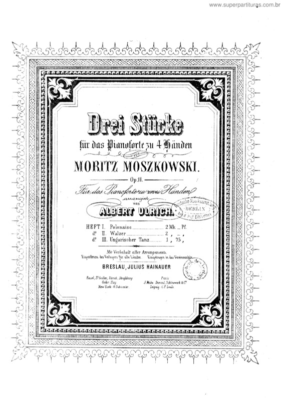 Partitura da música Drei Stücke