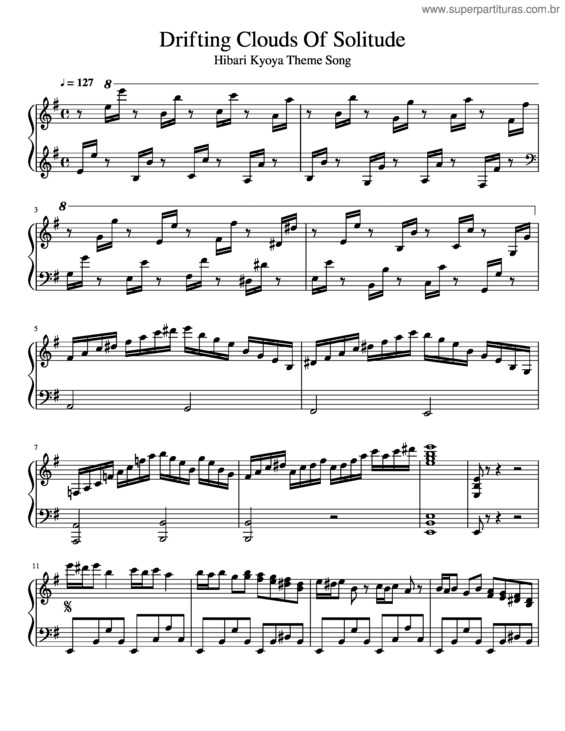 Partitura da música Drifting Clouds Of Solitude