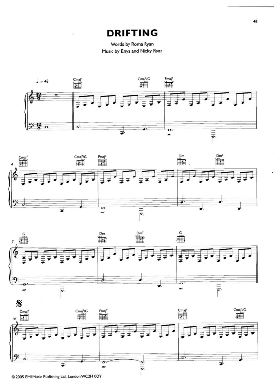 Partitura da música Drifting v.2