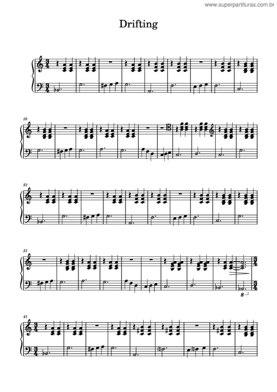 Partitura da música Drifting v.3