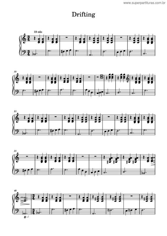 Partitura da música Drifting v.4