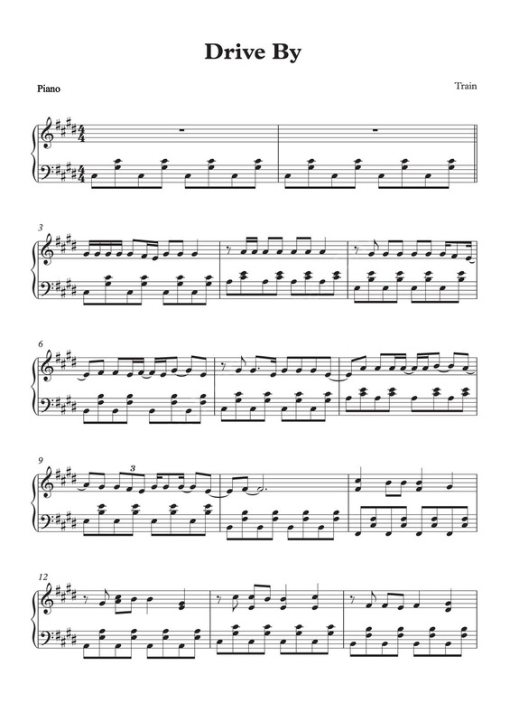 Partitura da música Drive By