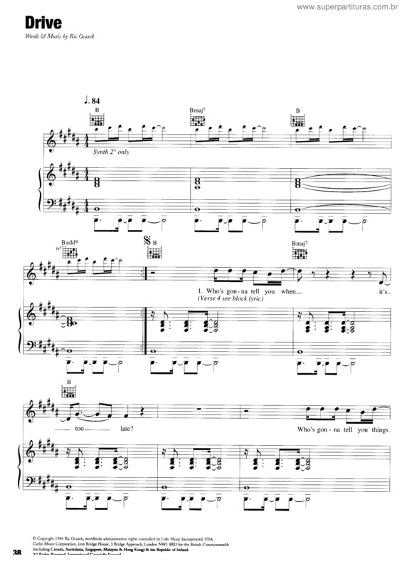 Partitura da música Drive v.2