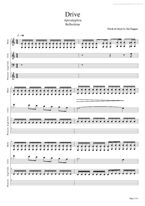 Partitura da música Drive