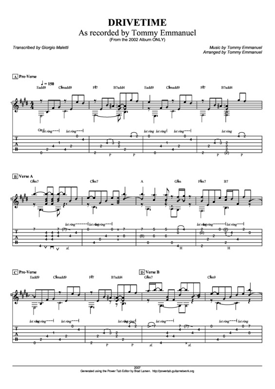 Partitura da música Drivetime