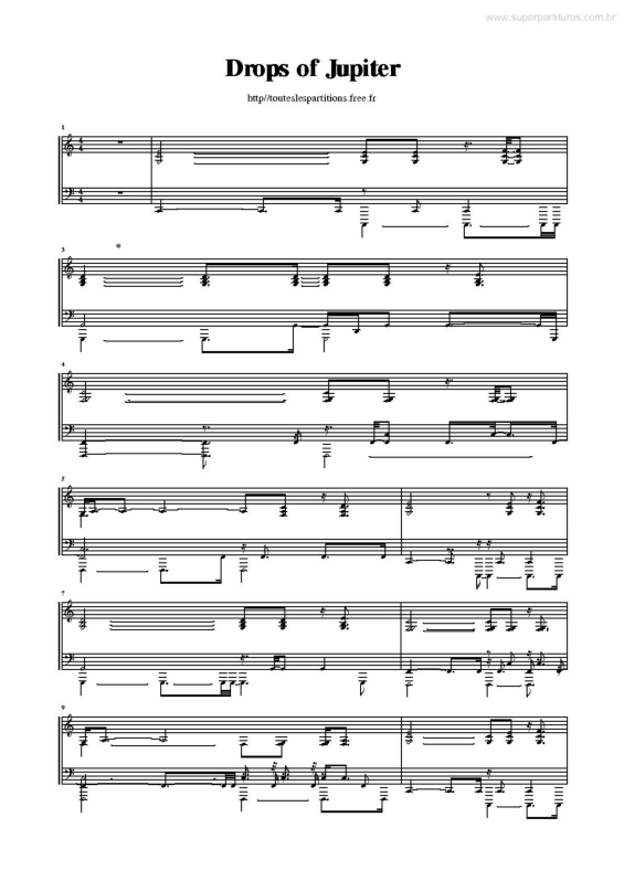 Partitura da música Drops Of Jupiter