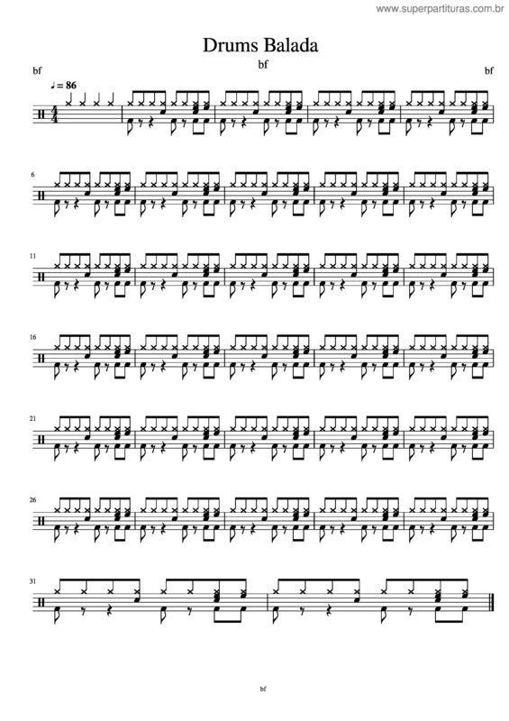 Partitura da música Drums – Balada