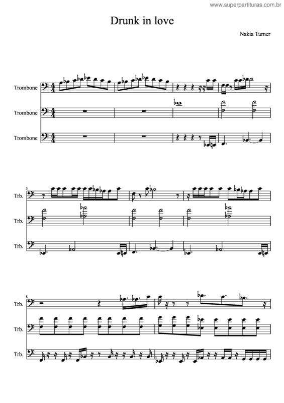 Partitura da música Drunk In Love Fanfare v.2