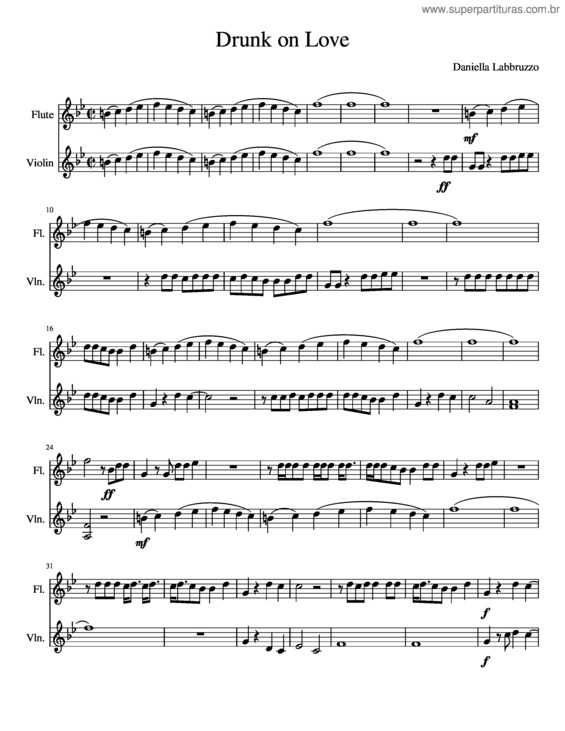 Partitura da música Drunk In Love v.2