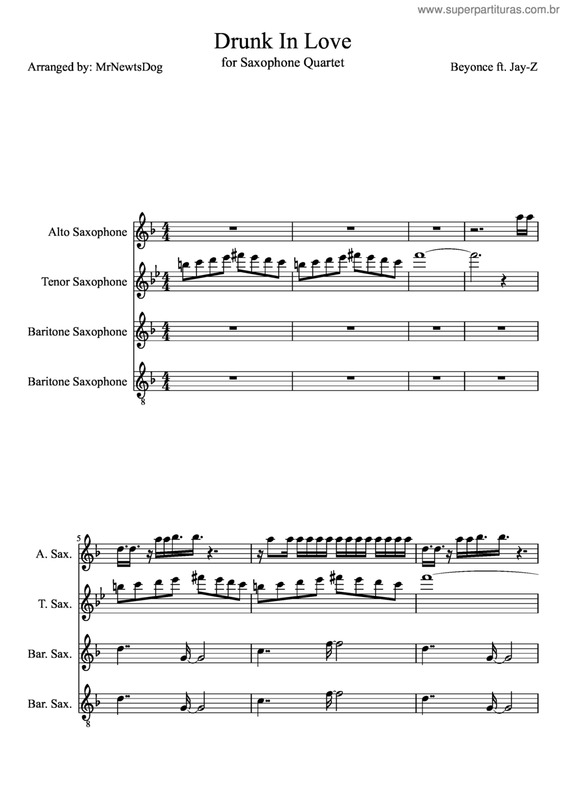 Partitura da música Drunk In Love