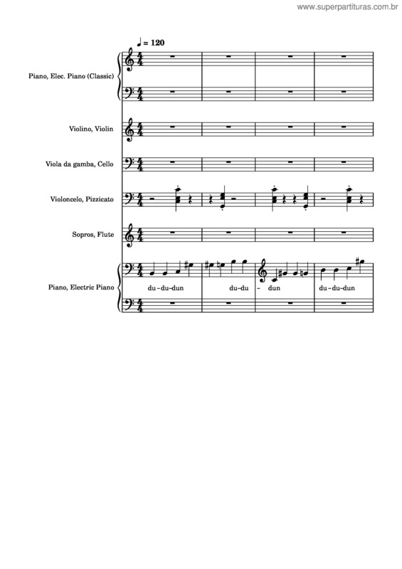 Partitura da música Du–Dun! Movimento 2 Da Sinfonia 1