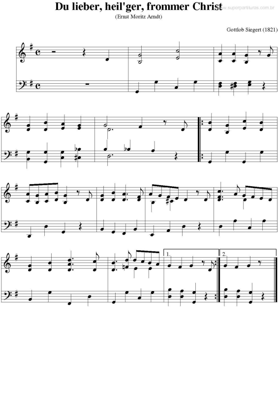 Partitura da música Du lieber, heil`ger, frommer Christ