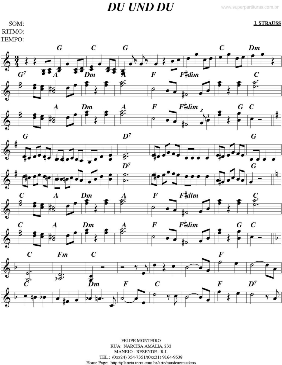 Super Partituras - Du und Du (Johann Strauss), sem cifra