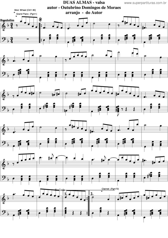 Partitura da música Duas Almas v.4