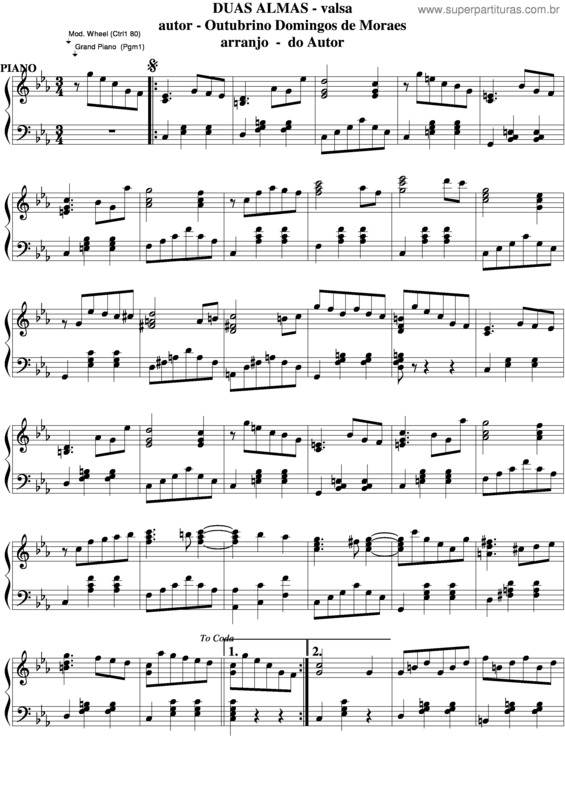 Partitura da música Duas Almas v.6