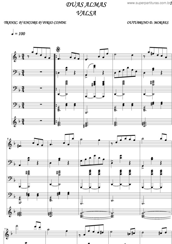 Partitura da música Duas Almas