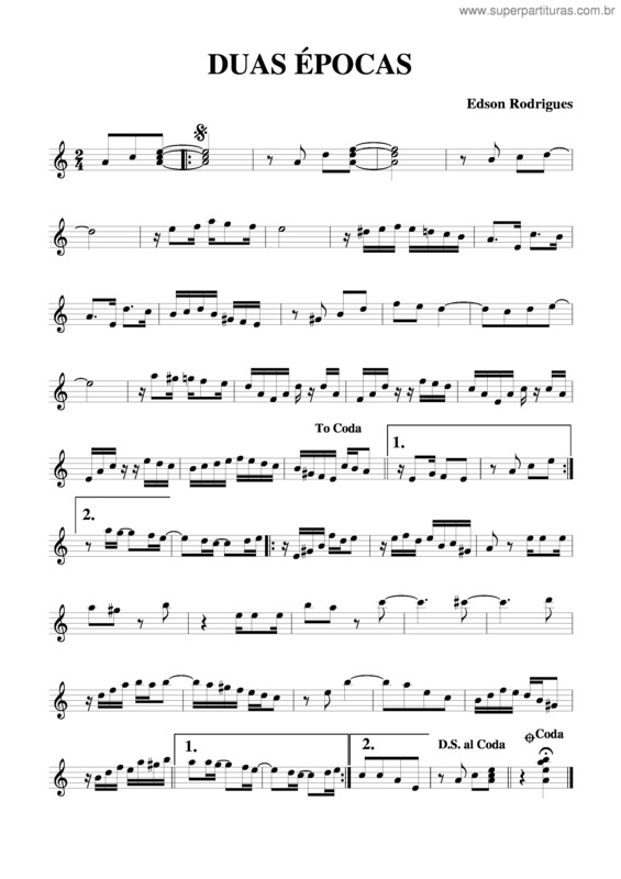 Partitura da música Duas Épocas