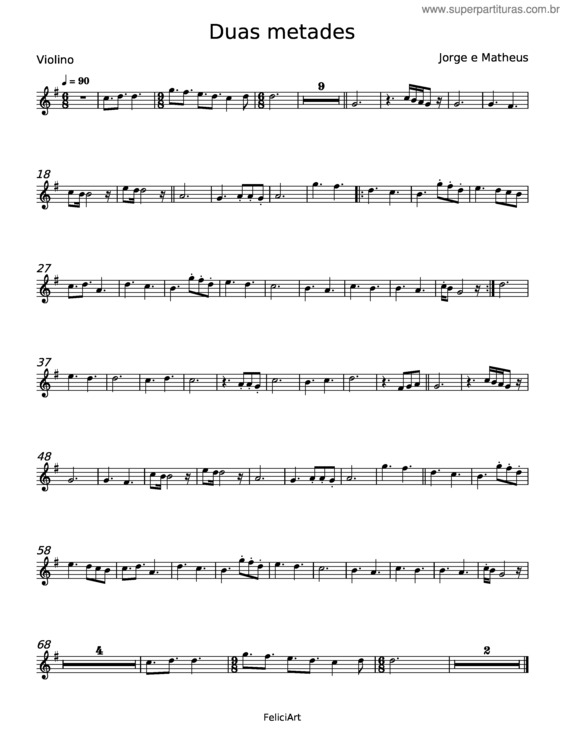 Partitura da música Duas Metades v.11