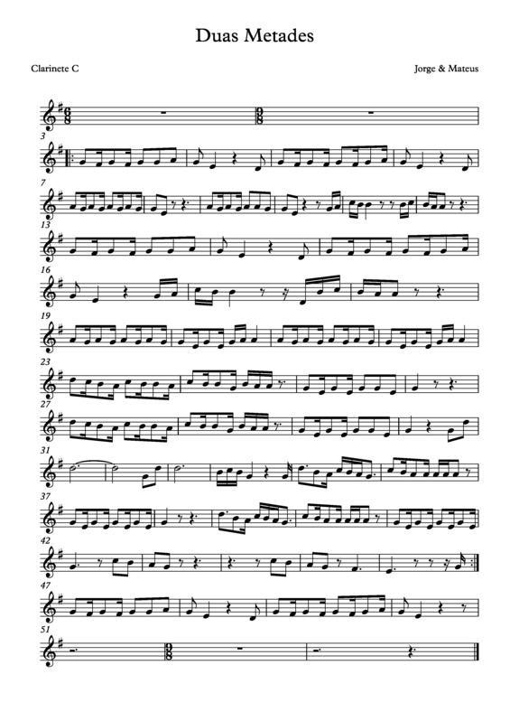 Partitura da música Duas Metades v.7