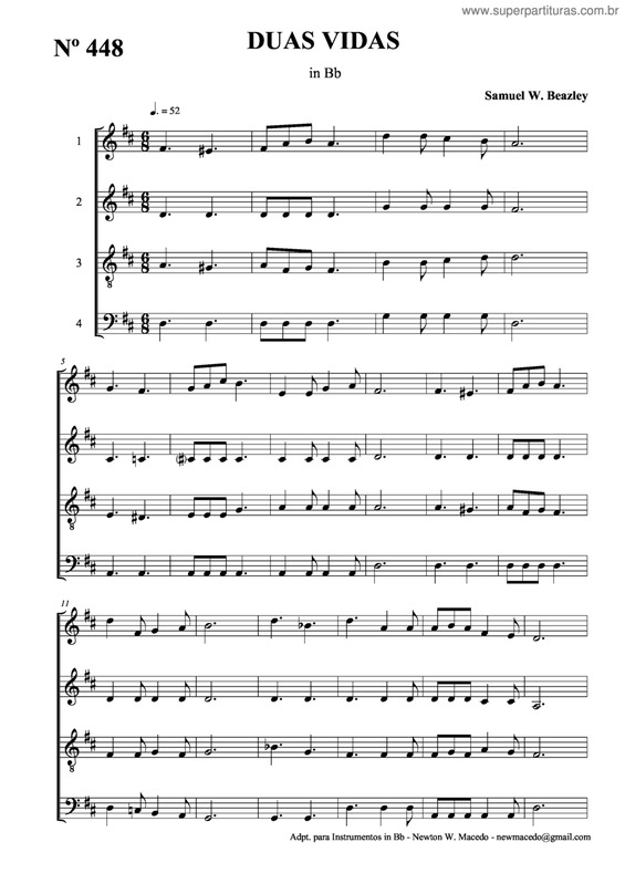 Partitura da música Duas Vidas v.2