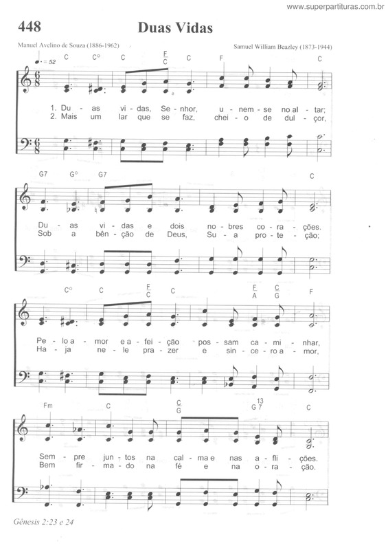 Partitura da música Duas Vidas