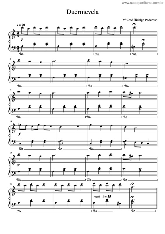 Partitura da música Duermevela