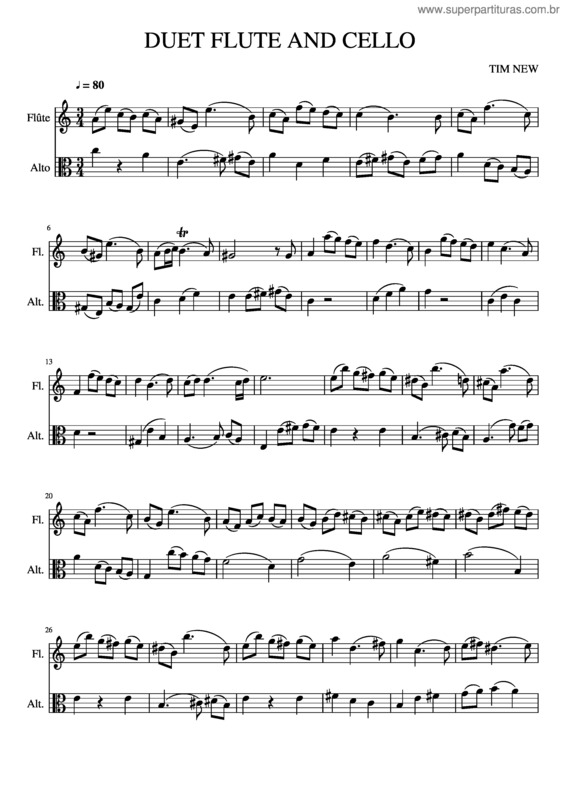 Partitura da música Duet Flute And Viola