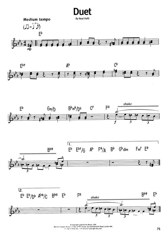 Partitura da música Duet