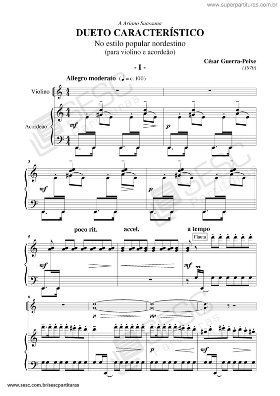 Partitura da música Dueto característico