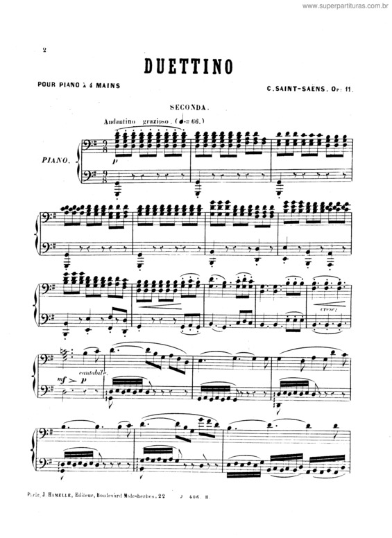 Partitura da música Duettino