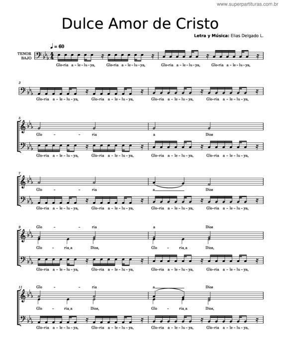 Partitura da música Dulce Amor De Cristo – Elias Delgado Leon