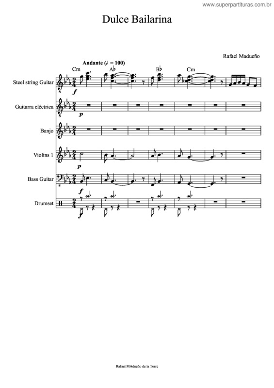 Partitura da música Dulce Bailarina