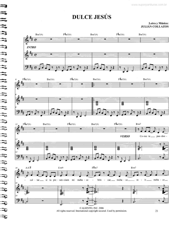 Partitura da música Dulce Jesús