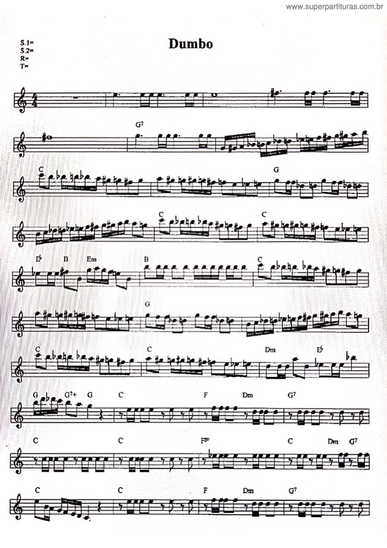Partitura da música Dumbo