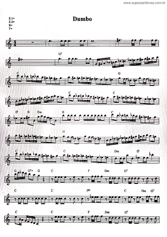 Partitura da música Dumbo