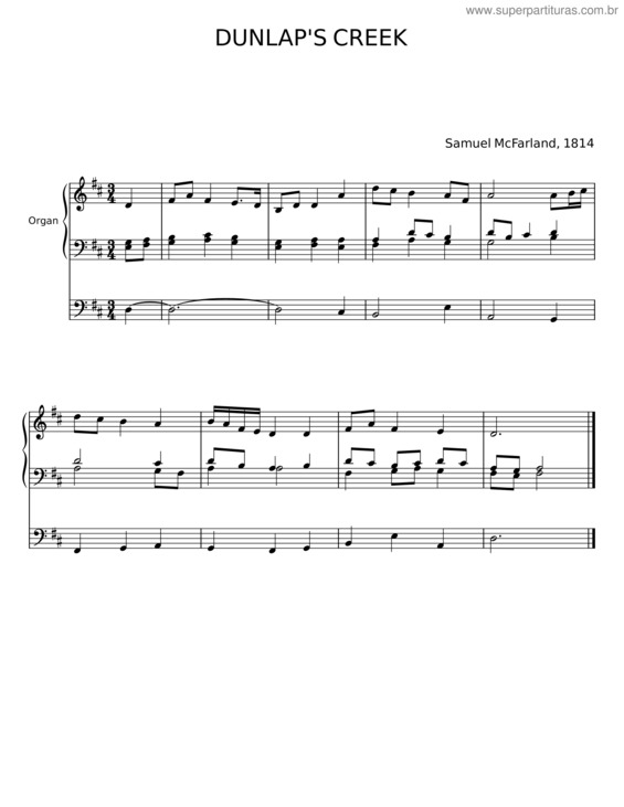 Partitura da música Dunlap`S Creek