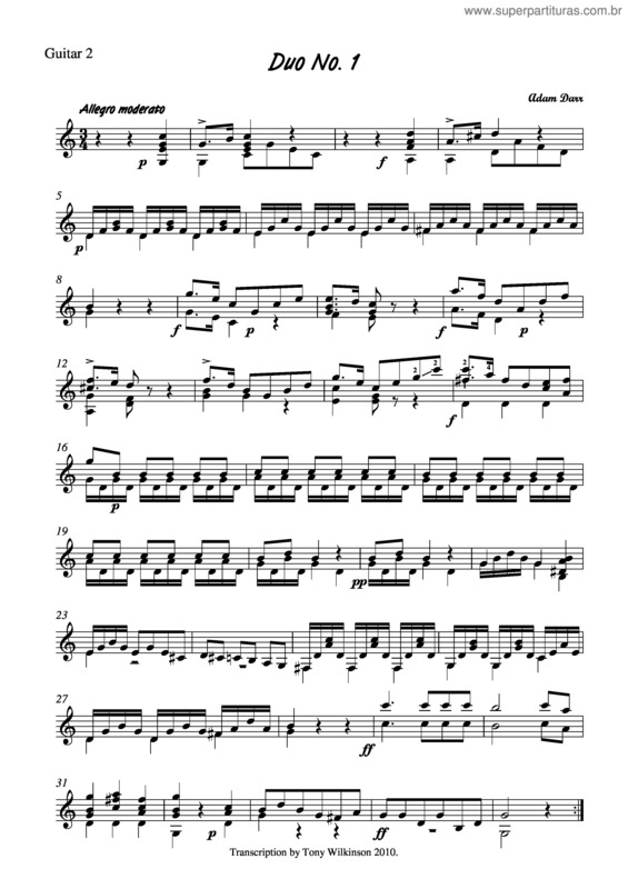 Partitura da música Duo No.1 v.2