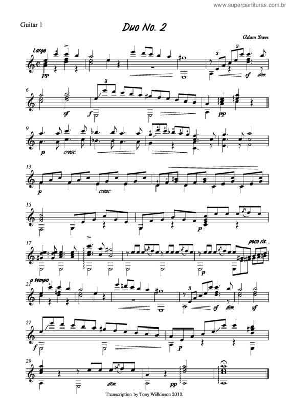 Partitura da música Duo No.2