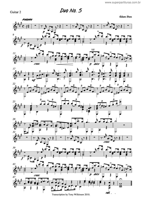 Partitura da música Duo No.5