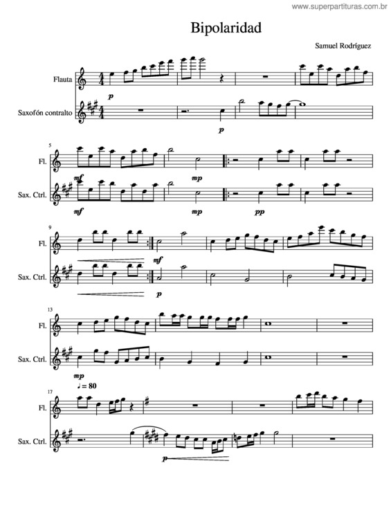 Partitura da música Duo Samuel