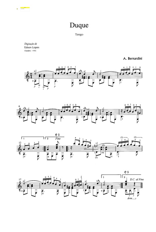 Partitura da música Duque v.2