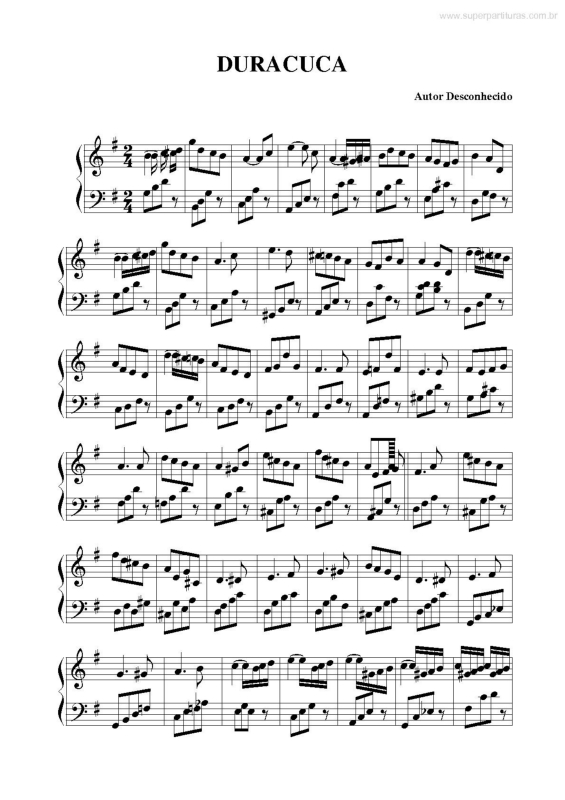 Partitura da música Duracuca