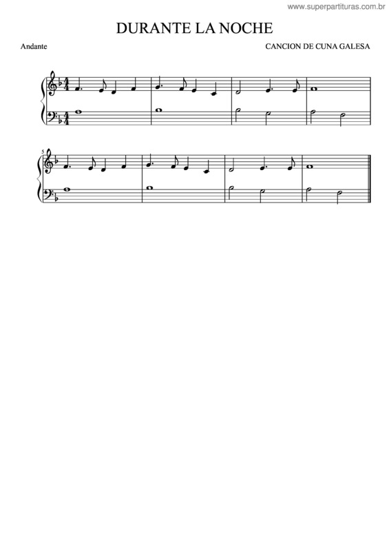 Partitura da música Durante La Noche