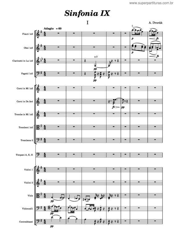 Partitura da música Dvorak Sinfonia Ix I Tempo