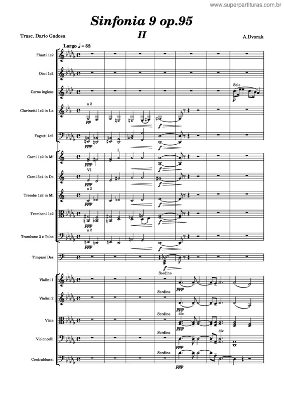 Partitura da música Dvorak Sinfonia Ix Ii Tempo