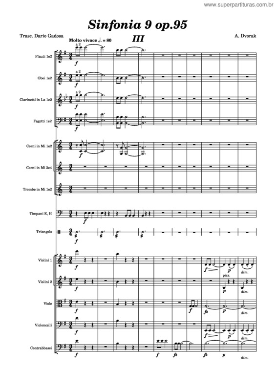 Partitura da música Dvorak Sinfonia Ix Iii Tempo