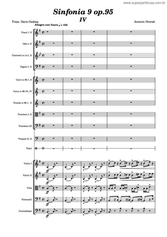 Partitura da música Dvorak Sinfonia Ix Iv Tempo