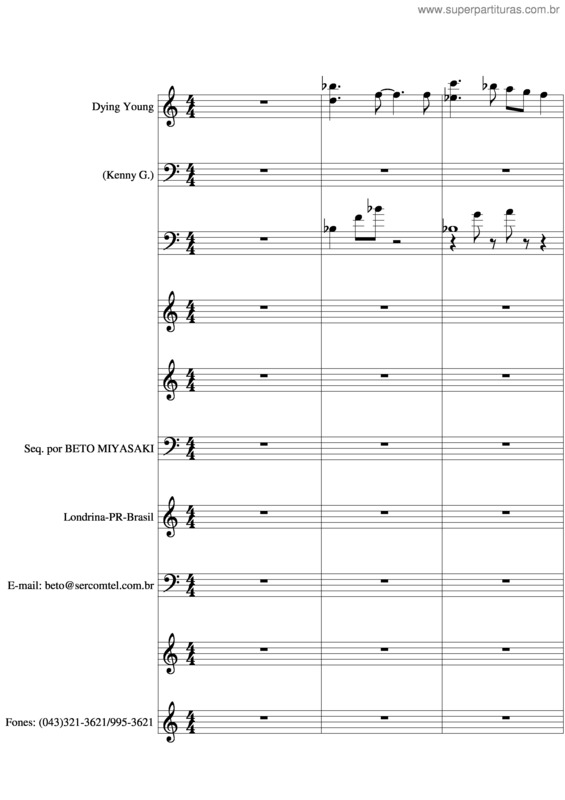 Partitura da música Dying Young v.4